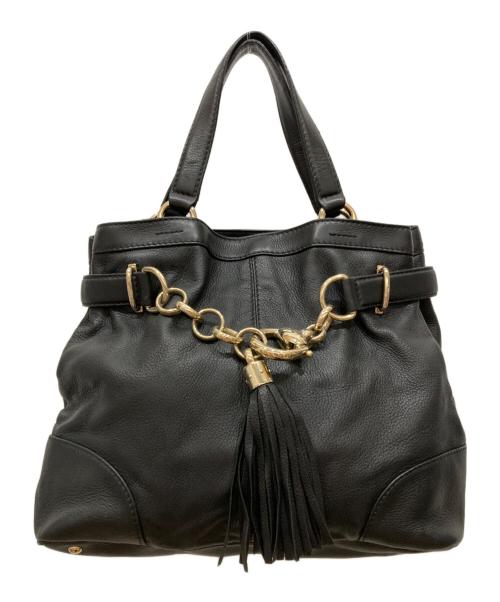 GUCCI（グッチ）GUCCI (グッチ) フリンジチェーン ハンドバッグ ブラックの古着・服飾アイテム