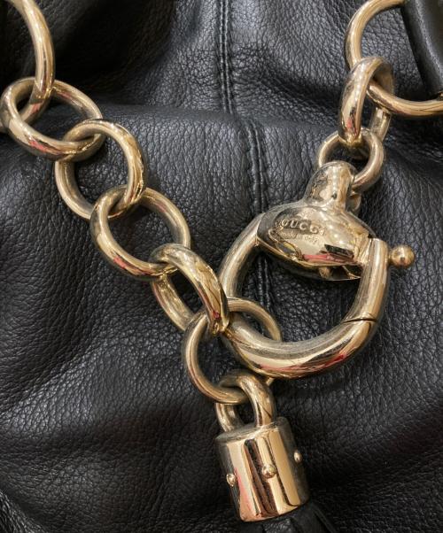 GUCCI（グッチ）GUCCI (グッチ) フリンジチェーン ハンドバッグ ブラックの古着・服飾アイテム