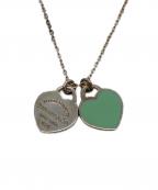 TIFFANY & Co.ティファニー）の古着「ミニ ダブル ハート タグ ペンダント」｜シルバー×ブルー