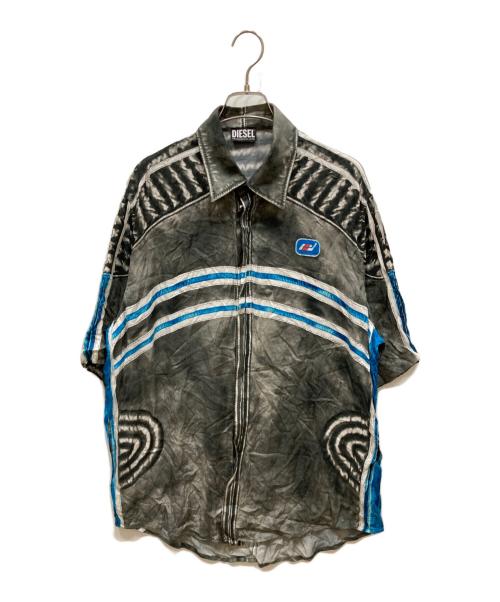DIESEL（ディーゼル）DIESEL (ディーゼル) S-EUR転写プリントシャツ グレー サイズ:SIZE 50の古着・服飾アイテム
