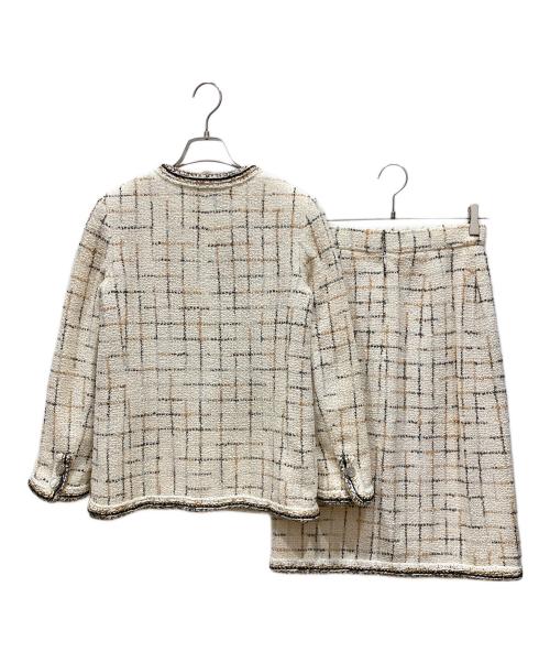 CHANEL（シャネル）CHANEL (シャネル) ココマーク ツイード セットアップ ホワイト サイズ:SIZE 36の古着・服飾アイテム