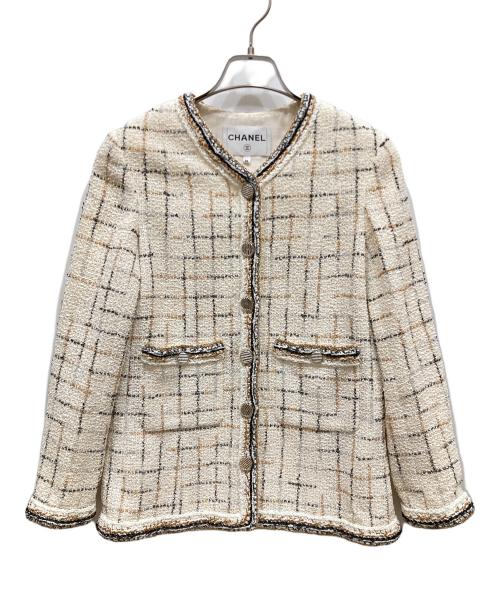 CHANEL（シャネル）CHANEL (シャネル) ココマーク ツイード セットアップ ホワイト サイズ:SIZE 36の古着・服飾アイテム