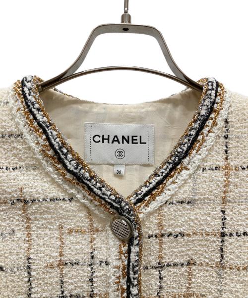 CHANEL（シャネル）CHANEL (シャネル) ココマーク ツイード セットアップ ホワイト サイズ:SIZE 36の古着・服飾アイテム