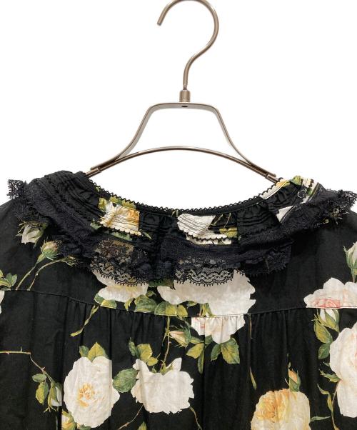 PINK HOUSE（ピンクハウス）PINK HOUSE (ピンクハウス) ホワイトローズプリントワンピース ブラック サイズ:	SIZE Freeの古着・服飾アイテム