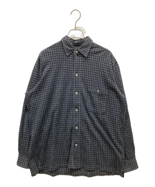 Y's for men（ワイズフォーメン）Y'S for men (ワイズフォーメン) コットンチェックシャツ ブラック サイズ:	SIZE Freeの古着・服飾アイテム