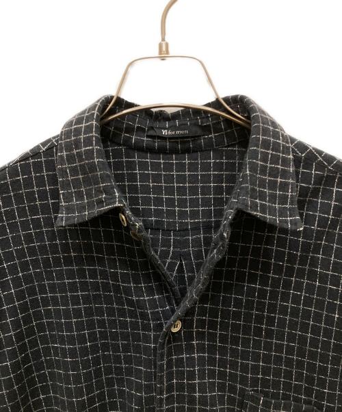 Y's for men（ワイズフォーメン）Y'S for men (ワイズフォーメン) コットンチェックシャツ ブラック サイズ:	SIZE Freeの古着・服飾アイテム