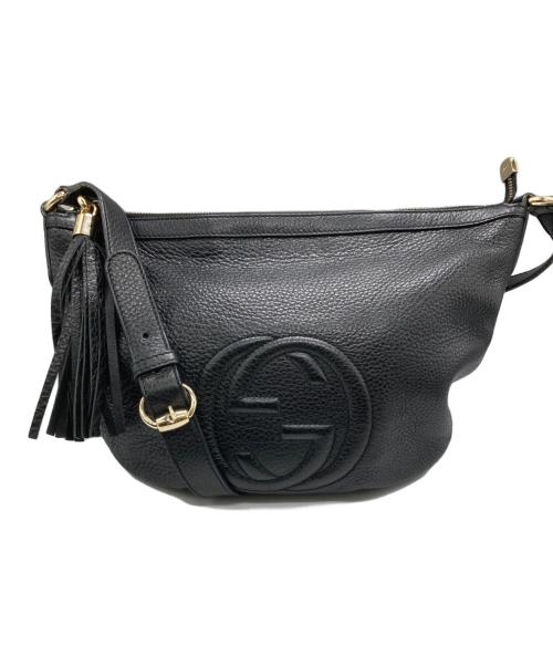 GUCCI（グッチ）GUCCI (グッチ) ソーホー インターロッキングGショルダーバッグ ブラックの古着・服飾アイテム