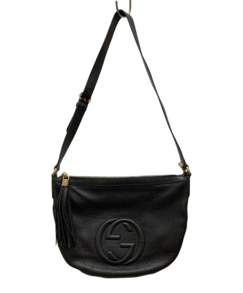 GUCCI（グッチ）GUCCI (グッチ) ソーホー インターロッキングGショルダーバッグ ブラックの古着・服飾アイテム