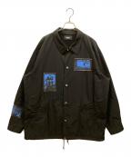 UNDER Rアンダーアール）の古着「コットンナイロンスラップオンパッチコーチジャケット」｜ブラック×ブルー