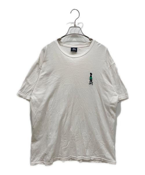 stussy（ステューシー）stussy (ステューシー) シャドーマン刺繍Tシャツ ホワイト サイズ:Lの古着・服飾アイテム