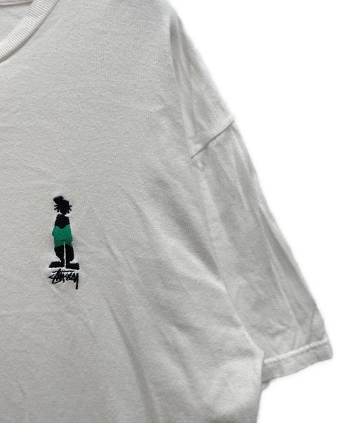 stussy（ステューシー）stussy (ステューシー) シャドーマン刺繍Tシャツ ホワイト サイズ:Lの古着・服飾アイテム