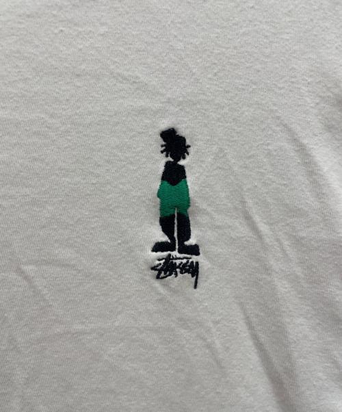 stussy（ステューシー）stussy (ステューシー) シャドーマン刺繍Tシャツ ホワイト サイズ:Lの古着・服飾アイテム
