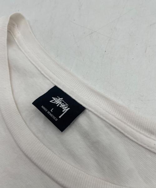 stussy（ステューシー）stussy (ステューシー) シャドーマン刺繍Tシャツ ホワイト サイズ:Lの古着・服飾アイテム