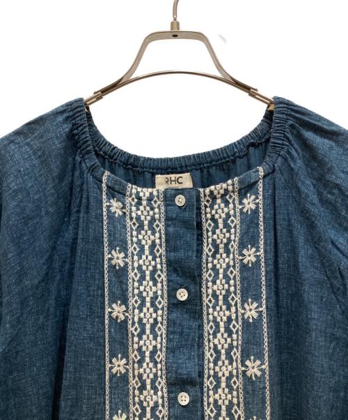 RHC Ron Herman（アールエイチシー ロンハーマン）RHC Ron Herman (アールエイチシー ロンハーマン) 刺繍ブラウスワンピース ネイビー サイズ:SIZE XSの古着・服飾アイテム