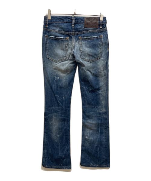 DSQUARED2（ディースクエアード）DSQUARED2 (ディースクエアード) ペイント加工スキニーデニムパンツ インディゴ サイズ:38の古着・服飾アイテム