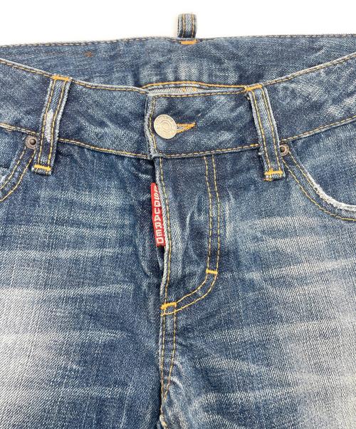 DSQUARED2（ディースクエアード）DSQUARED2 (ディースクエアード) ペイント加工スキニーデニムパンツ インディゴ サイズ:38の古着・服飾アイテム