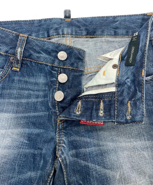DSQUARED2（ディースクエアード）DSQUARED2 (ディースクエアード) ペイント加工スキニーデニムパンツ インディゴ サイズ:38の古着・服飾アイテム