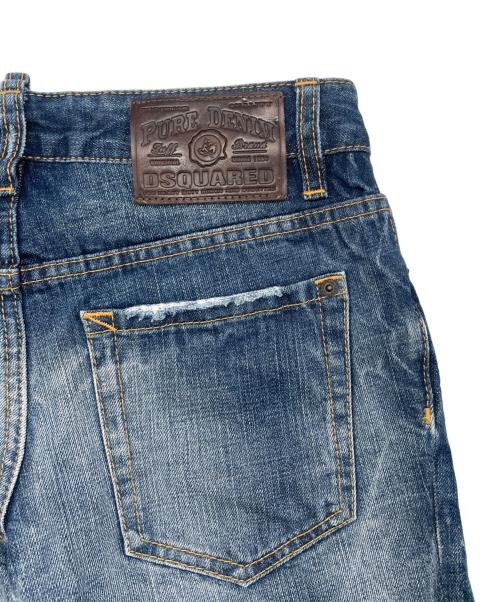 DSQUARED2（ディースクエアード）DSQUARED2 (ディースクエアード) ペイント加工スキニーデニムパンツ インディゴ サイズ:38の古着・服飾アイテム