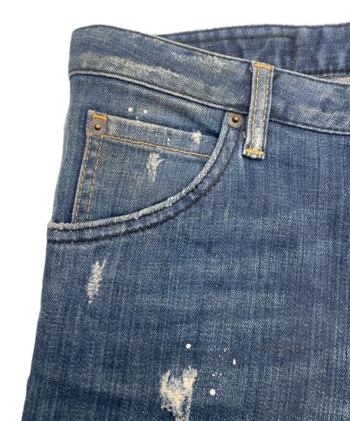 DSQUARED2（ディースクエアード）DSQUARED2 (ディースクエアード) ペイント加工スキニーデニムパンツ インディゴ サイズ:SIZE 40の古着・服飾アイテム