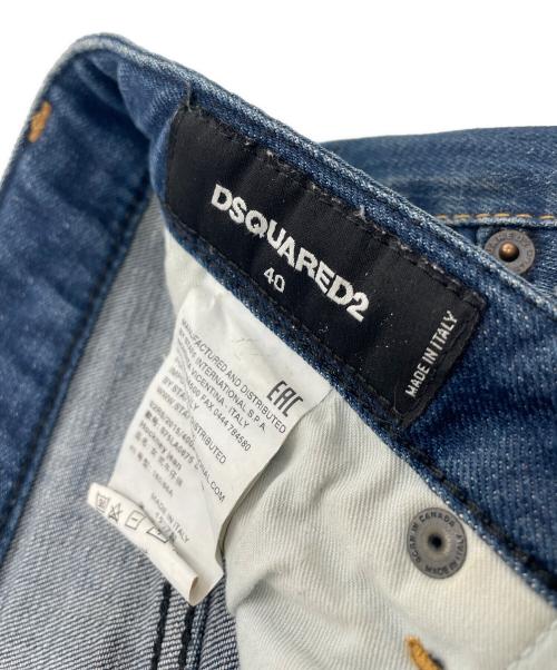 DSQUARED2（ディースクエアード）DSQUARED2 (ディースクエアード) ペイント加工スキニーデニムパンツ インディゴ サイズ:SIZE 40の古着・服飾アイテム