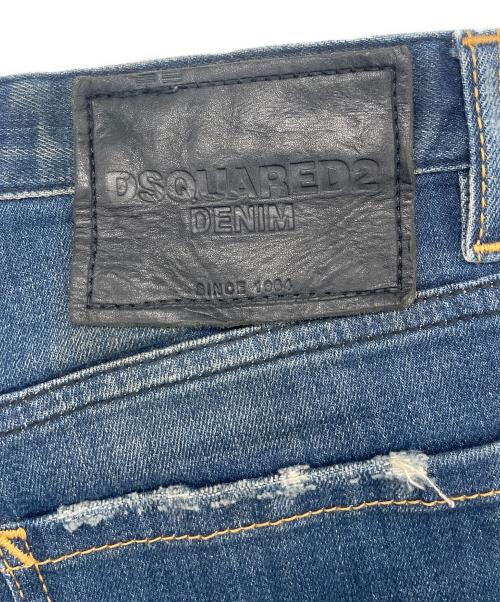 DSQUARED2（ディースクエアード）DSQUARED2 (ディースクエアード) ペイント加工スキニーデニムパンツ インディゴ サイズ:SIZE 40の古着・服飾アイテム