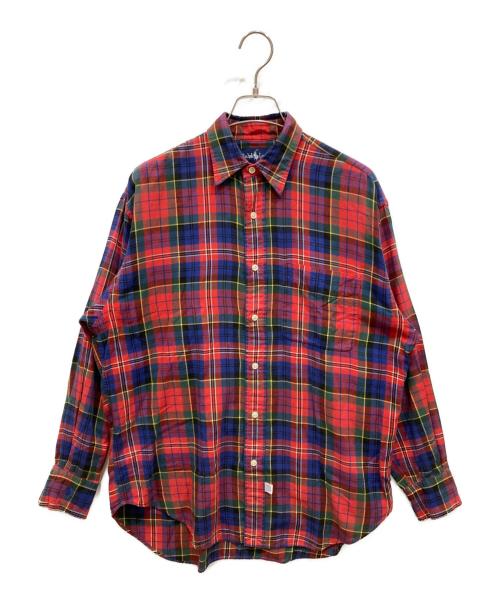 RALPH LAUREN（ラルフローレン）RALPH LAUREN (ラルフローレン) THE BIG SHIRT レッド×グリーン サイズ:8の古着・服飾アイテム