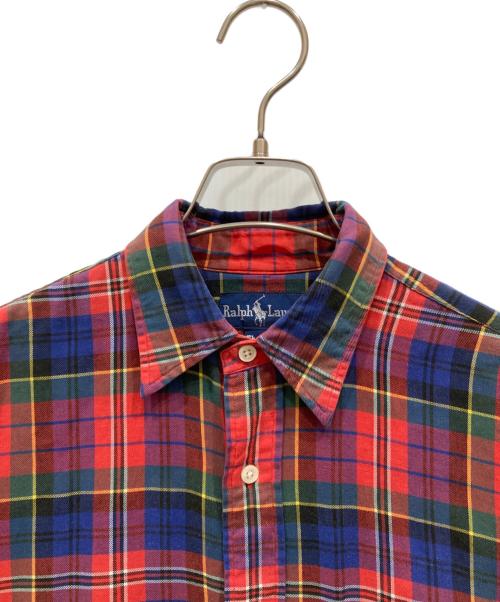 RALPH LAUREN（ラルフローレン）RALPH LAUREN (ラルフローレン) THE BIG SHIRT レッド×グリーン サイズ:8の古着・服飾アイテム