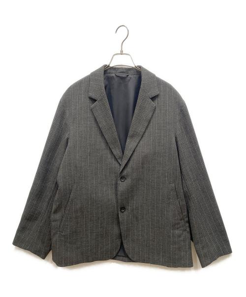 JOURNAL STANDARD relume（ジャーナルスタンダード レリューム）JOURNAL STANDARD relume (ジャーナルスタンダード レリューム) ウォッシャブル バスケット ストライプ ジャケット グレー サイズ:Ⅿの古着・服飾アイテム