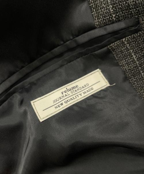 JOURNAL STANDARD relume（ジャーナルスタンダード レリューム）JOURNAL STANDARD relume (ジャーナルスタンダード レリューム) ウォッシャブル バスケット ストライプ ジャケット グレー サイズ:Ⅿの古着・服飾アイテム