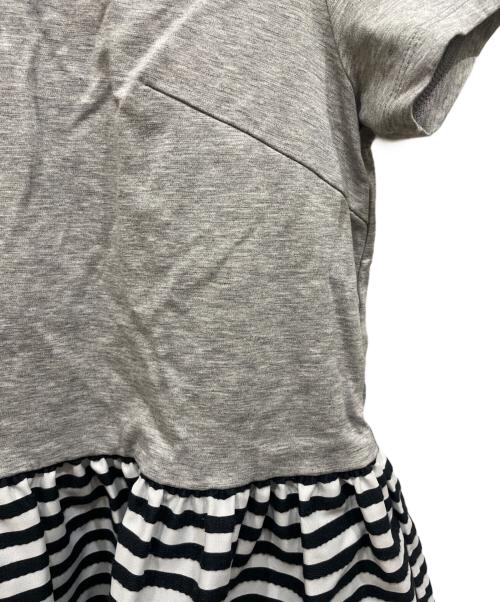 BORDERS at BALCONY（ボーダーズアットバルコニー）BORDERS AT BALCONY (ボーダーズアットバルコニー) ペプラムボーダードッキングTシャツ ホワイト サイズ:Sの古着・服飾アイテム