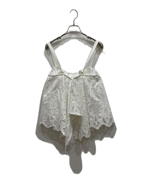CADUNE（カデュネ）CADUNE (カデュネ) カットワークレースキャミソール ホワイト サイズ:Ⅿの古着・服飾アイテム