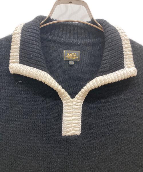 RATS（ラッツ）RATS (ラッツ) PULLOVER KNIT ブラック×ホワイト サイズ:SIZE Lの古着・服飾アイテム