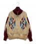 indian Motocycle（インディアン モーターサイクル）の古着「W-Jacquard Zip-up Jacket」｜ボルドー×ベージュ