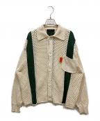 always out of stockオールウェイズ アウト オブ ストック）の古着「STRIPED KNIT SHIRT」｜ベージュ