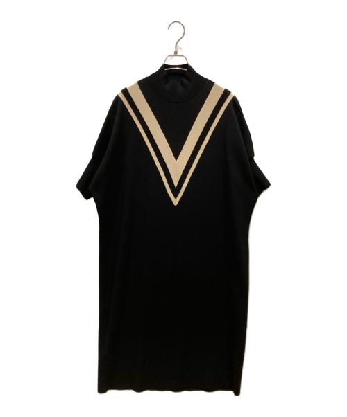 LE PHIL（ル フィル）LE PHIL (ル フィル) ラインオーバーワンピース ブラック サイズ:SIZE 0の古着・服飾アイテム