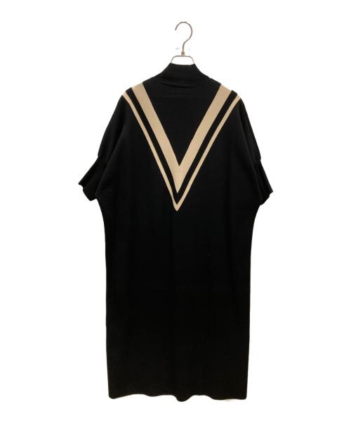 LE PHIL（ル フィル）LE PHIL (ル フィル) ラインオーバーワンピース ブラック サイズ:SIZE 0の古着・服飾アイテム