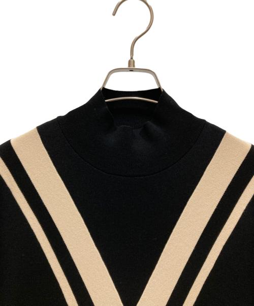 LE PHIL（ル フィル）LE PHIL (ル フィル) ラインオーバーワンピース ブラック サイズ:SIZE 0の古着・服飾アイテム