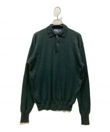 POLO RALPH LAUREN（ポロ・ラルフローレン）の古着「カシミヤニットポロ」｜グリーン