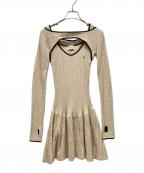ANDMARYアンドマリー）の古着「Nana cable flare mini dress」｜ベージュ