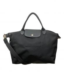 LONGCHAMP（ロンシャン）の古着「ルプリアージュ ネオ/ハンドバッグ」｜ブラック