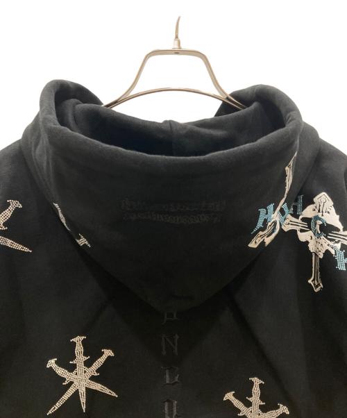 unknown（アンノーン）Unknown (アンノーン) ラインストーン ジップアップパーカー ブラック サイズ:SIZE S 未使用品の古着・服飾アイテム