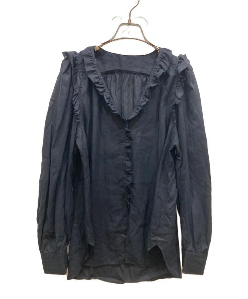 IENA（イエナ）IENA (イエナ) コットンシュリンクフリルブラウス ブラック サイズ:不明の古着・服飾アイテム