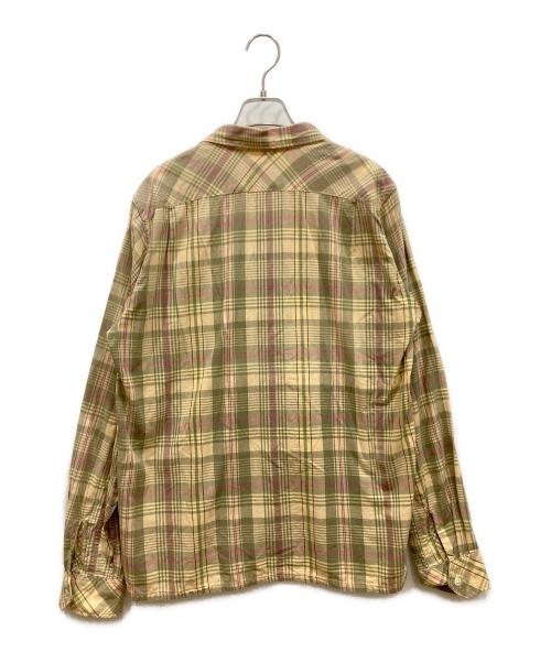 Engineered Garments（エンジニアド ガーメンツ）Engineered Garments (エンジニアド ガーメンツ) 長袖オープンカラーチェックシャツ ベージュ サイズ:SIZE Mの古着・服飾アイテム