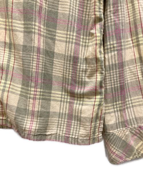 Engineered Garments（エンジニアド ガーメンツ）Engineered Garments (エンジニアド ガーメンツ) 長袖オープンカラーチェックシャツ ベージュ サイズ:SIZE Mの古着・服飾アイテム