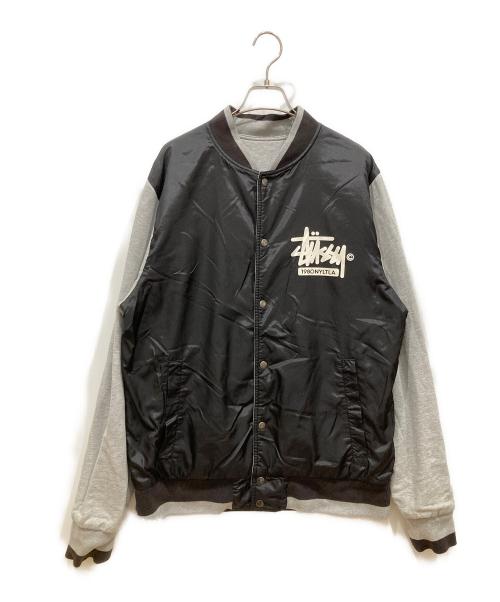 stussy（ステューシー）stussy (ステューシー) リバーシブルスウェットブルゾン グレー×ブラック サイズ:SIZE Lの古着・服飾アイテム