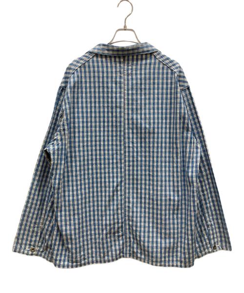 POST O'ALLS（ポストオーバーオールズ）POST O'ALLS (ポストオーバーオールズ) チェックカバーオール ブルー サイズ:不明の古着・服飾アイテム