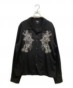 stussyステューシー）の古着「オープンカラーシャツ」｜ブラック