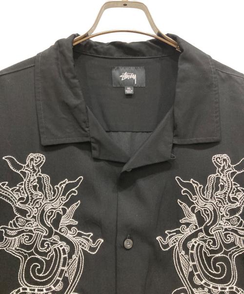 stussy（ステューシー）stussy (ステューシー) オープンカラーシャツ ブラック サイズ:SIZE XLの古着・服飾アイテム