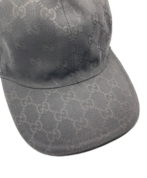 GUCCI（グッチ）GUCCI (グッチ) ウェブ ストライプ GG ベースボールキャップ ブラック サイズ:SIZE XLの古着・服飾アイテム