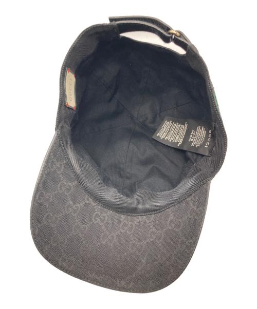 GUCCI（グッチ）GUCCI (グッチ) ウェブ ストライプ GG ベースボールキャップ ブラック サイズ:SIZE XLの古着・服飾アイテム